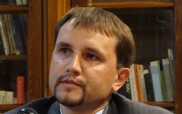 Volodymyr Vyatrovych, historien à la tête d'un institut ukrainien public. (Crédit : CC BY-SA/Wikimedia) Volodymyr Vyatrovych, historien à la tête d'un institut ukrainien public. (Crédit : CC BY-SA/Wikimedia)