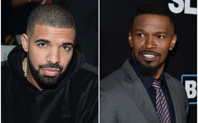 Drake, à gauche, et Jamie Foxx. (Crédit : JTA)