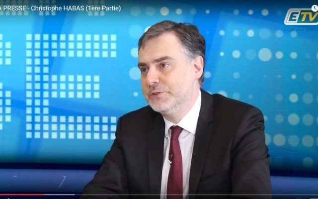 Christophe Habas, grand maître du Grand Orient de France. (Crédit : capture d'écran YouTube)