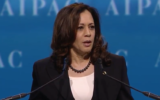 La sénatrice démocrate Kamala Harris (Californie) à la conférence de l'AIPAC, à Washington, le 28 mars 2017. (Crédit : capture d'écran)
