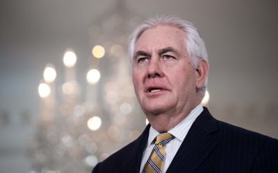 Le secrétaire d'Etat américain Rex Tillerson, à Washington, D.C., le 23 mars 2017. (Crédit : Nicholas Kamm/AFP)