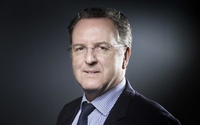 Richard Ferrand, député du Finistère et secrétaire général d'En Marche !, à Paris, le 18 avril 2017. (Crédit : Joël Saget/AFP)