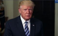 Le président américain Donald Trump pendant un discours prononcé devant l'assemblée plénière du Congrès juif mondial à New York, le 23 avril 2017. (Crédit : capture d'écran Maison Blanche)