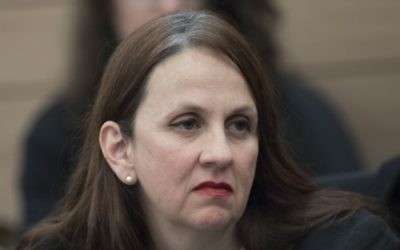 Dina Zilber, adjointe au procureur général, à la Knesset le 31 janvier 2017. (Crédit : Yonatan Sindel/Flash90)