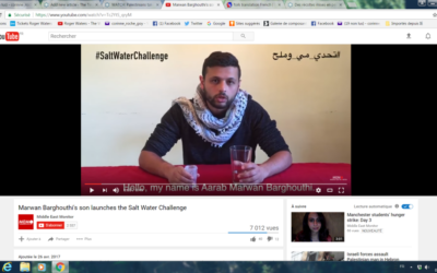Aarab Barghouthi relève le défi de l'eau salée (Capture d'écran : Youtube)