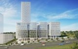 Une illustration de l'extérieur du complexe de bureaux de  Mobileye prévu  (Autorisation : Moshe Tzur Architects & Town Planners Ltd.)