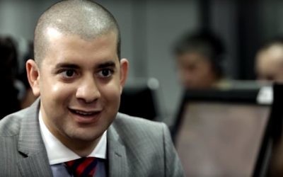 Oren Laurent, PDG de Banc De Binary, dans une interview publiée sur YouTube en août 2016. (Crédit : capture d'écran YouTube)