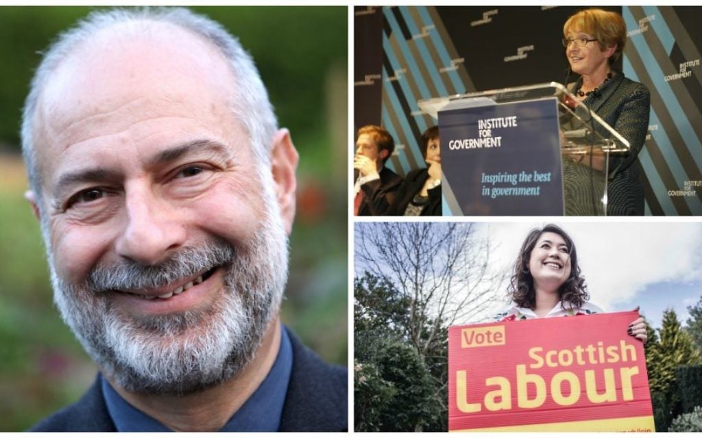 Dans le sens des aiguilles d'une montre : Fabian Hamilton, Margaret Hodge et Rhea Wolfson. (Crédits : autorisation ; Flickr/The Institute for Government ; autorisation)