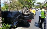 La scène de l'accident à Haïfa, qui a causé la mort d'un garçon de 7 ans, le 6 juin 2017. (Crédit : Magen David Adom)