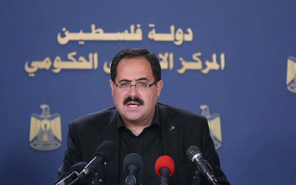 Sabri Saidam, ministre de l'Education de l'Autorité palestinienne, en juillet 2016. (Crédit : Baha Nassar/Wafa) Sabri Saidam, ministre de l'Education de l'Autorité palestinienne, en juillet 2016. (Crédit : Baha Nassar/Wafa)
