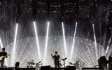 Le groupe de rock britannique Radiohead, en concert au Park HaYarkon de Tel Aviv, le 19 juillet 2017. (Crédit : Autorisation)