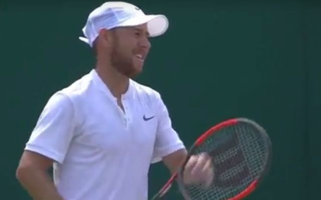 Dudi Sela à Wimbledon, le 6 juillet 2017 (Crédit : capture d'écran Sky News)