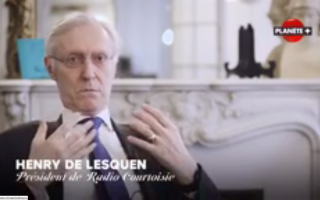 Henry de Lesquen, ancien président de Radio Courtoisie. (Crédit : capture d'écran Youtube)