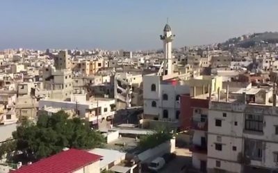 Le camp de réfugiés palestiniens d'Ain al-Hilweh, dans le sud du Liban. Illustration. (Crédit : capture d'écran YouTube)