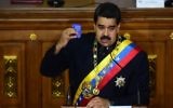 Le président vénézuélien Nicolas Maduro s'adresse à l'assemblée constitutionnelle qui a remplacé le Parlement et qui a la tâche de réécrire la constitution, à Caracas, le 10 août 2017 (Crédit : Ronaldo Schemidt/AFP Photo)