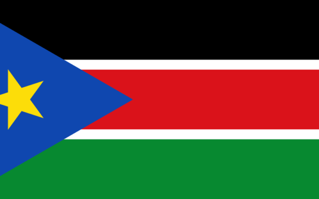 Drapeau du Soudan du Sud (Crédit : Domaine public) Drapeau du Soudan du Sud (Crédit : Domaine public)