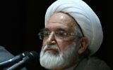 Mehdi Karoubi à l'université Zanjan d'Iran, en 2009. (Crédit : Mardetanha/CC BY-SA 3.0/WikiCommons)
