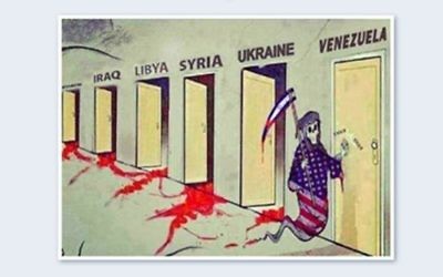 La caricature courrait sur le 'web complotiste' depuis 4 ans avant d'être reprise dans une selection de dessin par le site Les Crises (Crédit capture d'écran Twitter)