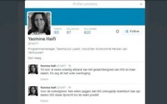 Le feed Twitter de Yasmina Haifi, employée du ministère de la Justice.