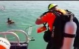 Les équipes de secours de la police recherchent un touriste sud-coréen porté disparu dans le lac de Tibériade deux jours auparavant, le 5 août 2017 (Capture d'écran : police israélienne)