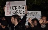 Manifestation contre le parti d'extrême-droite allemand AfD à Berlin, après les élections du 24 septembre 2017. (Crédit : John MacDougall/AFP)