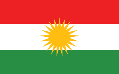 Drapeau kurde irakien (Crédit : Domaine public / Wikimedia)
