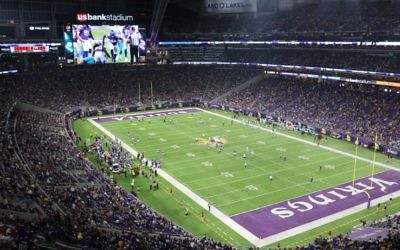 Le stade des Minnesota Vikings qui est équipé de la technologie FreeD d'Intel développée par Replay Technologies d'Israël (Crédit : Autorisation Intel)