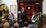 René-Samuel Sirat, ancien grand rabbin de France, inaugure la toute nouvelle Maison Rachi, à Troyes, le 10 septembre 2017. (Crédit : Maxime Bokobza)