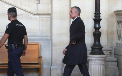 Amaury de Hauteclocque au procès du frère de Mohamed Merah, le 6 octobre 2017 (Crédit : AFP/JACQUES DEMARTHON)