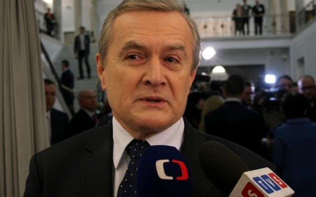 Piotr Glinski, le ministre de la Culture de la Pologne, le 12 novembre 2015, (Crédit : CC-BY-2.0/Wikimedia Commons)