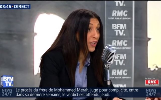 Henda Ayari dénonce Tariq Ramadan sur BFM TV. (Crédit : YouTube capture d'écran)