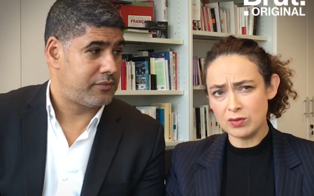 Rachid Benzine et Delphine Horvilleur, co-auteurs de 'Des mille et une façons d'être juif ou musulman. Dialogue entre le rabbin Delphine Horvilleur et l'islamologue Rachid Benzine' aux éditions le Seuil (Crédit: capture d'écran Brut)