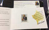 Eliot Engel apparaît sur un timbre-poste du Kosovo. (Crédit : Bureau d'Eliot Engel via JTA)