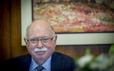 Michael Steinhardt lors d'une réunion à la Knesset à Jérusalem, le 26 avril 2017 (Crédit : Yonatan Sindel/Flash90)