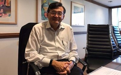 Lip-Bu Tan, président et CEO de Cadence Design Systems, Inc. à Tel Aviv, le 6 novembre 2017 (Crédit : Shoshanna Solomon/Times of Israel)