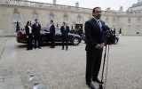 Le Premier ministre libanais Saad Hariri s'exprime après sa rencontre avec le président français au Palais présidentiel de l'Elysée, le 18 novembre 2017 à Paris. (Crédit : AFP / Thomas Samson)