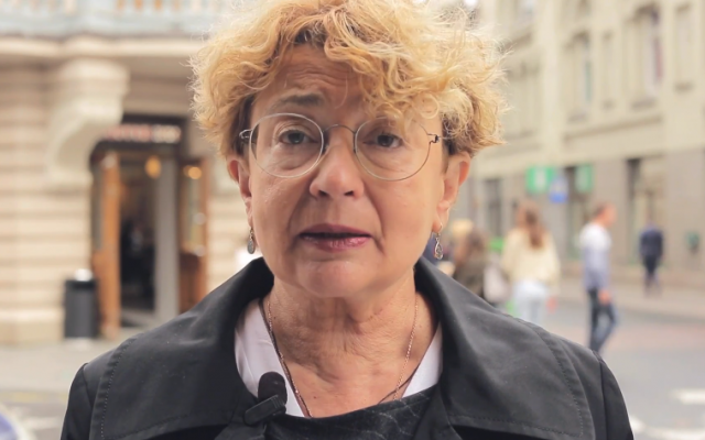 La présidente de la communauté juive de Lituanie, Faina Kukliansky. (Capture d'écran / YouTube)