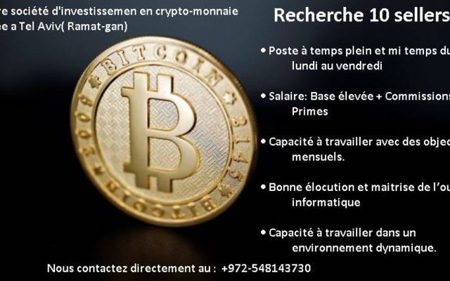 Exemple de propositions d'emplois postées sur les groupes francophones sur Facebook. Les offres pour le Bitcoin et les crypto-monnaies s'y multiplient ces dernières semaines Exemple de propositions d'emplois postées sur les groupes francophones sur Facebook. Les offres pour le Bitcoin et les crypto-monnaies s'y multiplient ces dernières semaines
