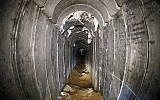 Un tunnel détruit du Jihad islamique palestinien, menant de Gaza à Israël, près du kibboutz israélien de Kissufim (Jack Guez / AFP / POOL)