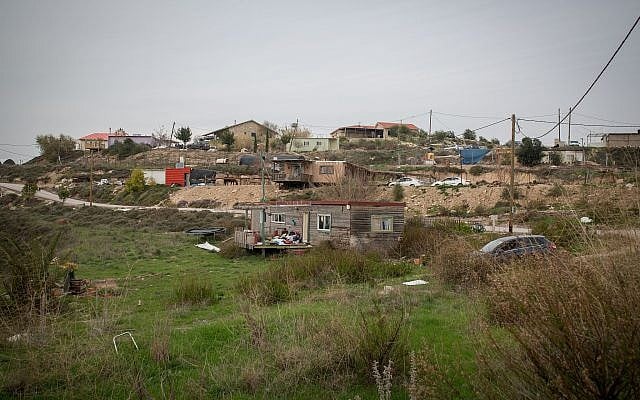 Photo de l'avant-poste de Havat Gilad en Cisjordanie, le 10 janvier 2018 (Miriam Alster / Flash90)