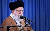 L'ayatollah Ali Khamenei, le 28 décembre 2017. (Crédit : capture d'écran YouTube)