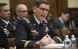 Le général de l'armée américaine Joseph Votel, commandant du Commandement central des États-Unis, témoigne lors d'une audience de la House Armed Services Committee au Capitole à Washington, DC, le 27 février 2018. (AFP/SAUL LOEB)