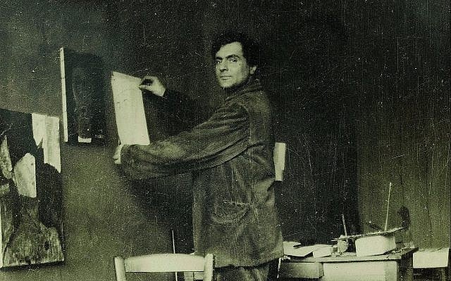 Amadeo Modigliani dans atelier  (Crédit : ©RMN-Grand Palais musée de l’Orangerie/Archives Alain Bouret, image Dominique Couto)