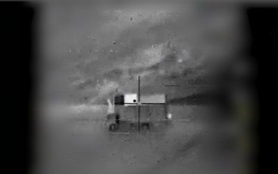 Le centre de commandement mobile d'où, selon Israël, un drone iranien aurait été activé depuis la Syrie avant de pénétrer dans l'espace aérien israélien, le 10 février 2018 (Crédit : Armée israélienne)