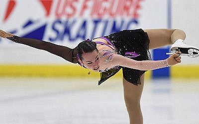 Aimee Buchanan, d'Israël, participe au programme court féminin aux Classiques internationales de patinage artistique des États-Unis, le deuxième jour, au complexe sportif de Salt Lake City, le 16 septembre 2016 à Salt Lake City, en Utah (Crédit : Gene Sweeney Jr./Getty Images)