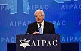 L'ambassadeur des Etats-Unis en Israël, David Friedman, s'adresse à la conférence politique du Comité des Affaires Publiques d'Israël (AIPAC) le 6 mars 2018. (AFP PHOTO / Nicholas Kamm)