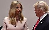 Le président américain Donald Trump et sa fille Ivanka Trump (L) discutent de la troisième session de travail "Partenariat avec l'Afrique" le deuxième jour du sommet du G20 à Hambourg, en Allemagne, le 8 juillet 2017 (AFP / John MacDougall)