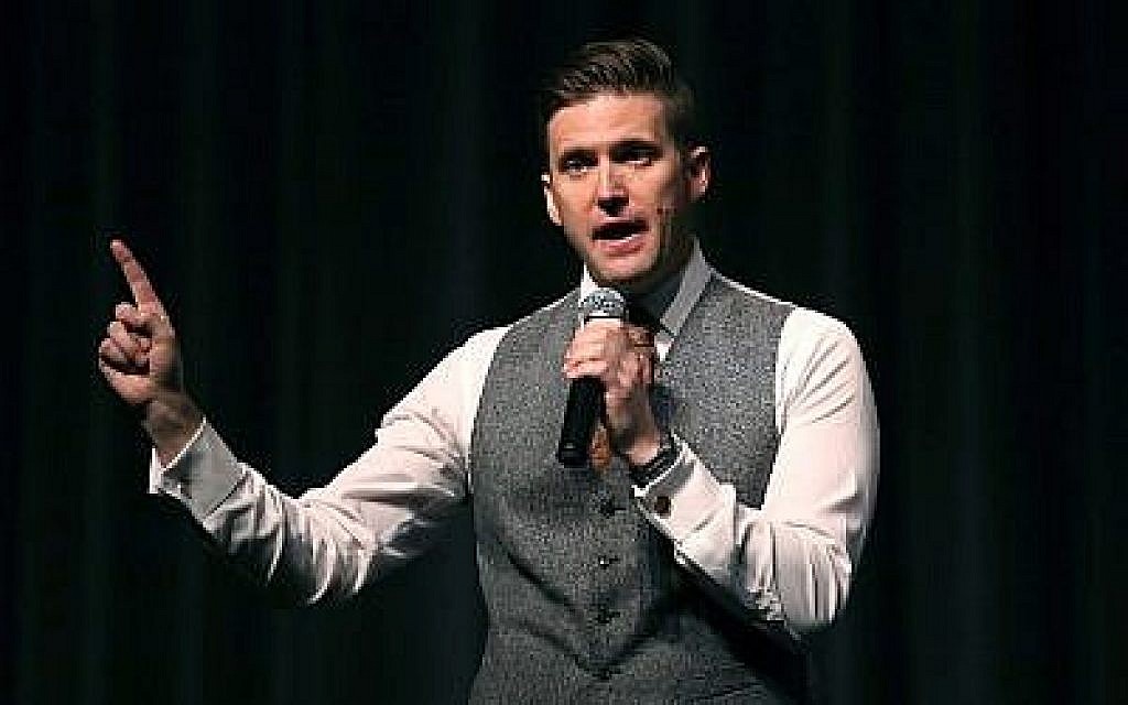 Le nationaliste blanc Richard Spencer parle au Curtis M. Phillips Center for the Performing Arts le 19 octobre 2017, à Gainesville, en Floride. (Joe Raedle/Getty Images/AFP)