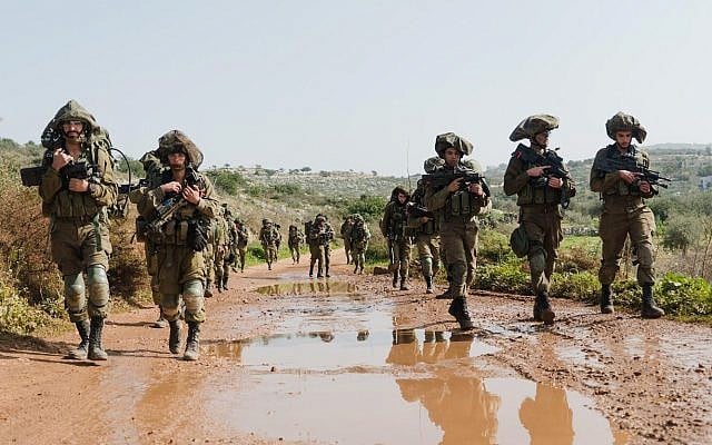 Les soldats de combat israéliens participent à un exercice (Crédit : Tsahal) Les soldats de combat israéliens participent à un exercice (Crédit : Tsahal)