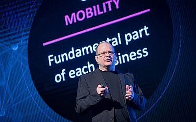 Le PDG de Check Point, Gil Shwed, prend la parole à la conférence et exposition Cybertech Israel, à Tel Aviv, le 31 janvier 2017. (Miriam Alster/Flash90)